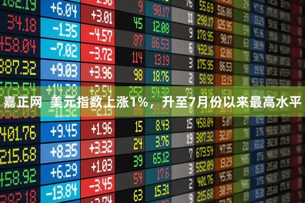 嘉正网  美元指数上涨1%，升至7月份以来最高水平