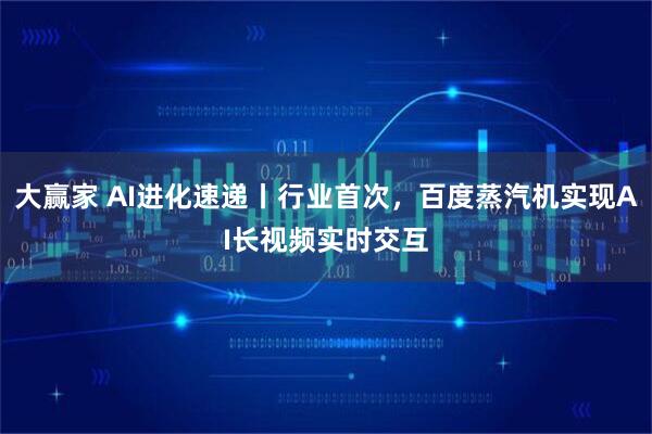 大赢家 AI进化速递丨行业首次，百度蒸汽机实现AI长视频实时交互