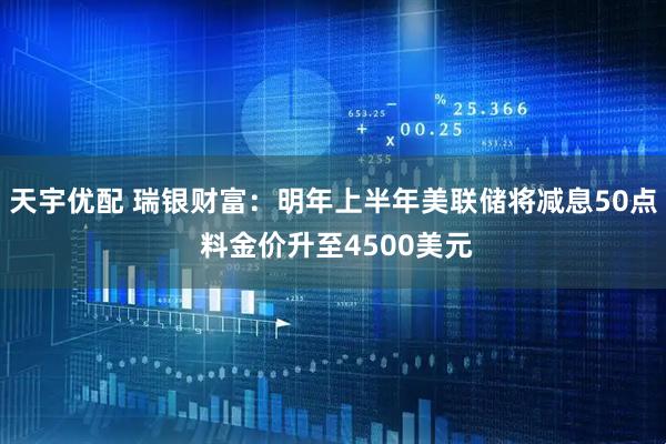 天宇优配 瑞银财富:明年上半年美联储将减息50点 料金价升至4500美元
