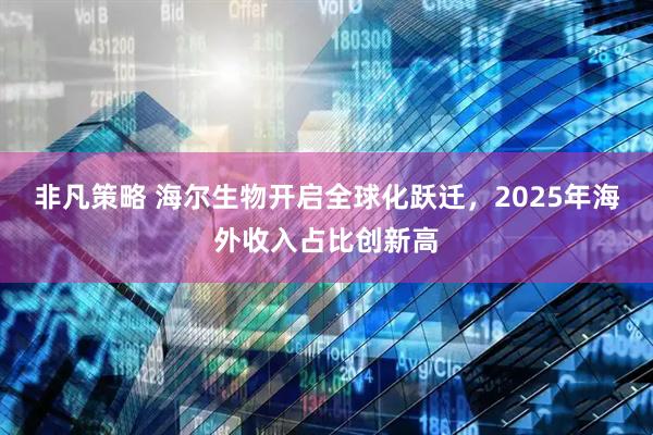 非凡策略 海尔生物开启全球化跃迁，2025年海外收入占比创新高